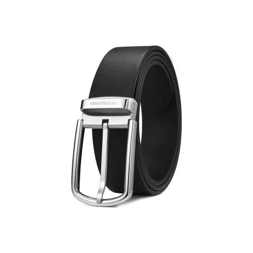 BOSSSUNWEN Ремешок из крупнозернистой текстуры коровьей кожи застежка-булавка мужской 3,5 см