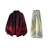 Красные + Желтые Грязные Джинсы с Флисовой Подкладкой