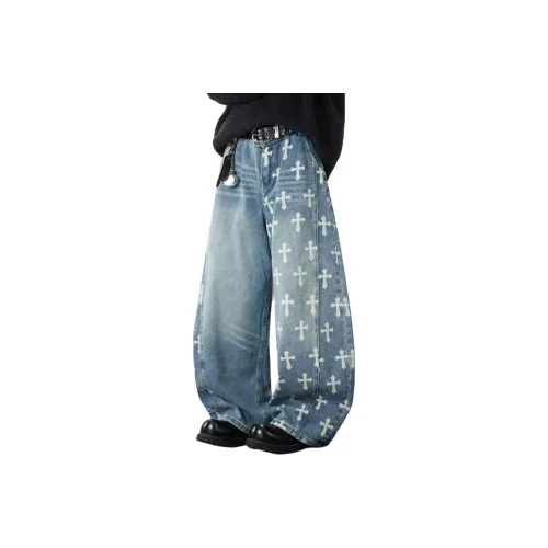 HOKLV Синий С подарками Съемный Застежка-липучка Унисекс Джинсы