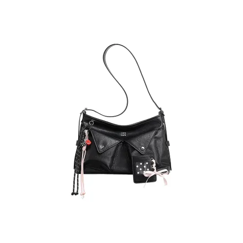 TOUTOU Сумка через плечо из синтетической кожи стандартная женская Oreo черный шоколадный коричневый