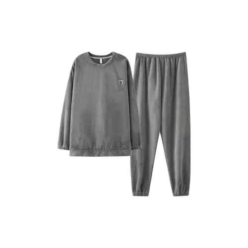 QINJING Серый Мужской Пижамный Комплект