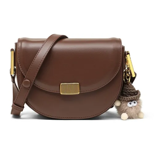 HCVW Коровья кожа с синтетической кожей седло сумка сумка через плечо женская кофе