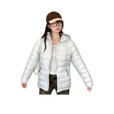 Синий хлопковый пуховик