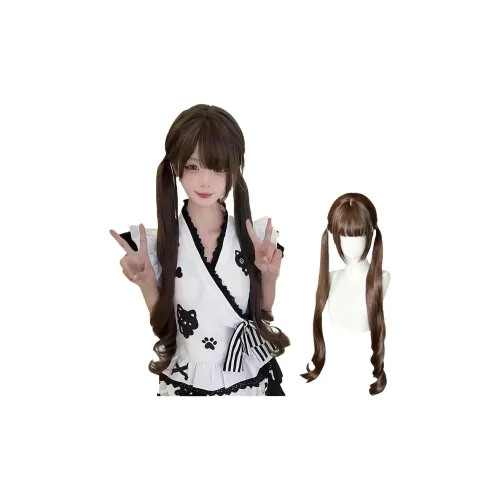 Northward Incline Двойной хвост Длинные кудрявые волосы Женская парик аниме COS Девчачий JK