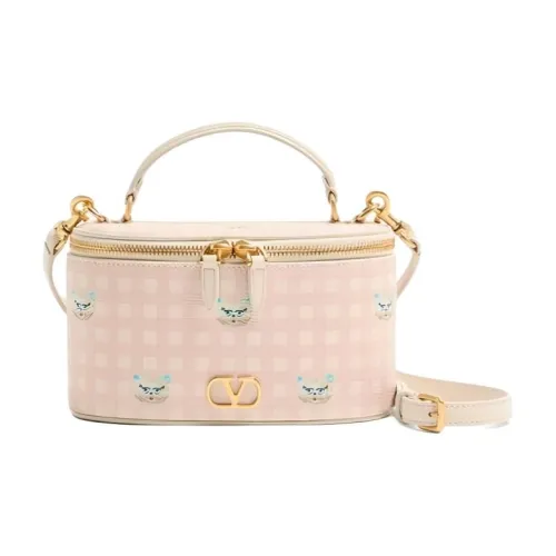 Valentino Vlogo Signature Grained Телячья кожа Сумка Мини Женские Айвори Белый Розовый Красный