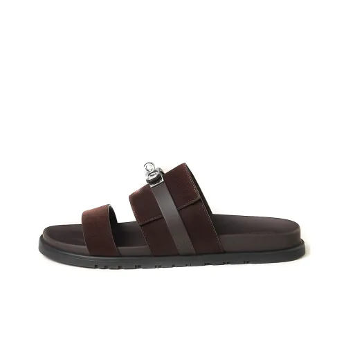 HERMES Jackson Шлепанцы Мужские Коричневые