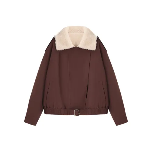 XWI Sunshine Красный Коричневый Женский Короткий Пальто