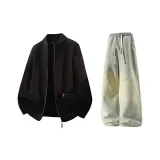 Чёрный + Желтый Грязь Джинсы с Флисовой Подкладкой