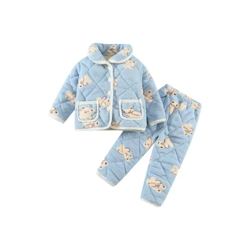 YUNPO Синий Тройной Layer Утеплённый Отложной воротник KIDS Lounge Комплект