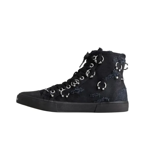 Balenciaga Paris High Топ Скейтборд Кроссовки Женские Черные