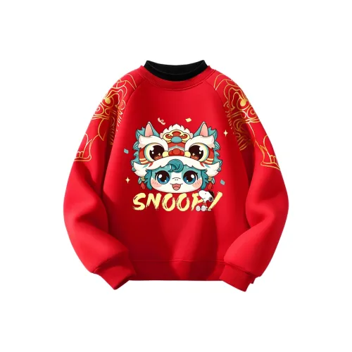 SNOOPY [Детский новогодний флисовый костюм с новогодней тематикой] Красный Nubi Little Blue Лошадь_5 Предшкольные свитшоты