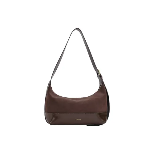 GUTIANXI Телячья кожа с замшей сумка на плечо среднего размера женская кофейного цвета