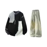 Серый + Желтый Грязь Джинсы с Флисовой Подкладкой