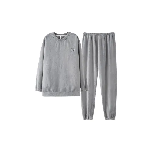 QINJING Серый Мужской Пижамный Комплект