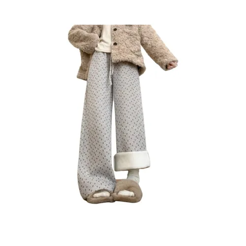 ZHULINGJI Хаки Флисовые Утолщенные Брюки Женские Повседневные Брюки