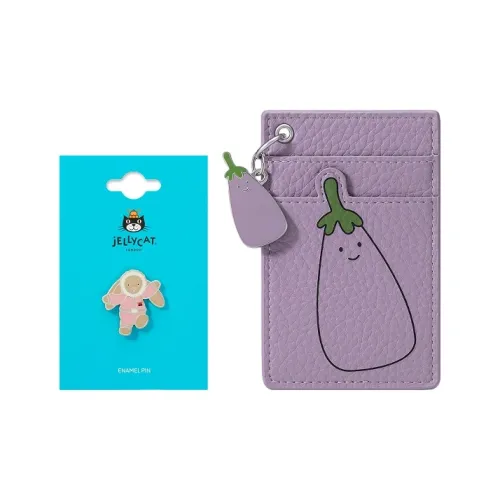 JELLYCAT Bashful Кролик Лыжный значок Живой баклажан держатель для карт Мерч по IP