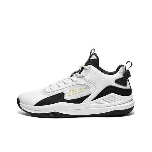 Warrior Покрытие Дышащий Противоскользящий Высокий Топ Винтажные Баскетбольные Кроссовки Мужские Белый Черный