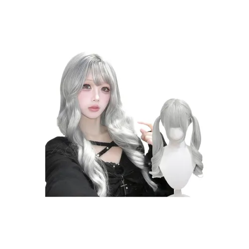 Northward Incline Длинные кудрявые женские парик японский стиль кукла Feel Little Witch большая волна серый тонкие челки естественный