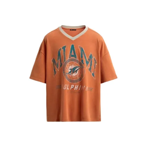 ZARA Collaboration Оранжевые Мужские T-Рубашки