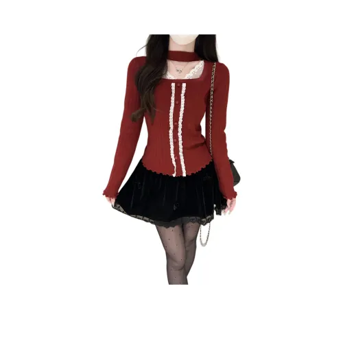 MORii Красный Женский Трикотаж