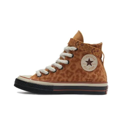 Converse Chuck 70 Мода Леопардовый принт Баланс Высокие кеды Унисекс Земляной желтый