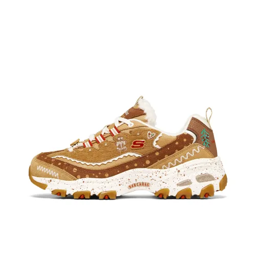 Skechers D'Lites 1,0 D'Lites Christmas 'Beige Brown' Термическое покрытие Низкий топ Телесный кросстрейн Женские