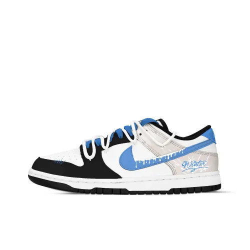 Nike Dunk Тающий снег Фантастический Устойчивый к истиранию Низкий Топ Скейтборд Кроссовки Унисекс Черный Белый Желтый