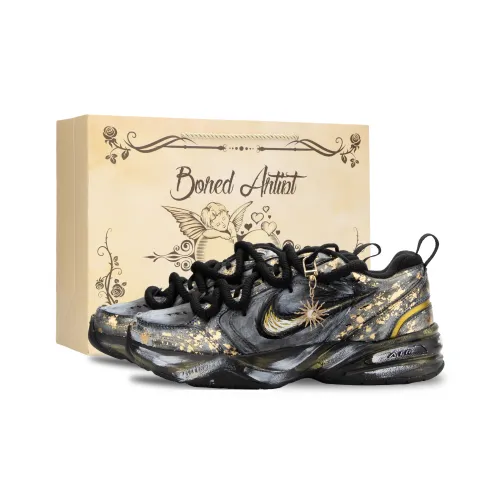 Nike Air King 4 River Immersed Moon Sun's Autumn Abrasion-Resistant Low Top Footwear Unisex Black Gold