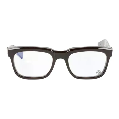 Chrome Hearts Ацетатные квадратные очки с диоптриями Мужские Коричневые