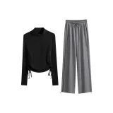 Черный двухкомпонентный комплект (свинцово-серые штаны)