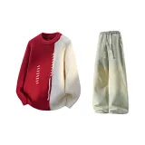 Красные + Желтые Грязные Джинсы с Флисовой Подкладкой