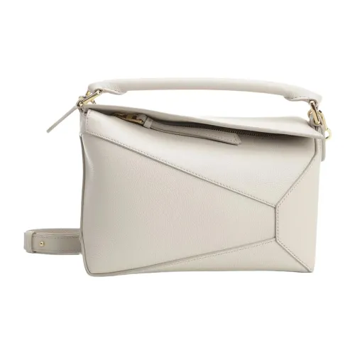 LOEWE Пазл Коровья кожа Одно плечо Сумка Мини Женская Белая