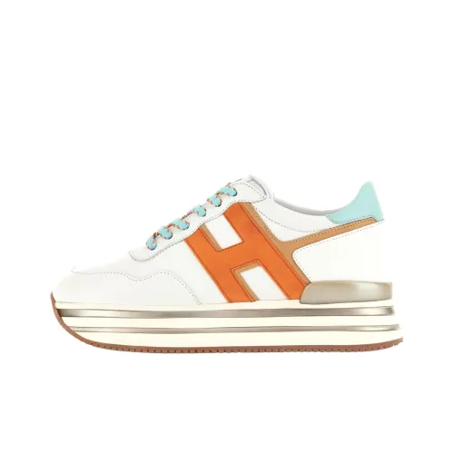 HOGAN H222 Midi Низкий Топ Повседневная Обувь Женская Белая Апельсин
