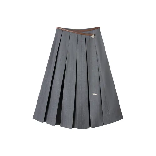 UENA Серый В наличии Женские Повседневные Длинные Юбки