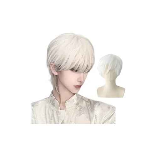 Northward Incline Аниме COS Аниме Белый мех Мужская парик Корейский стиль Handsome Юность Feel FLUFFY