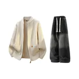 Ecru + Black Jeans Fleece-Lined  
Экрю + Черный Джинсы с Флисовой Подкладкой