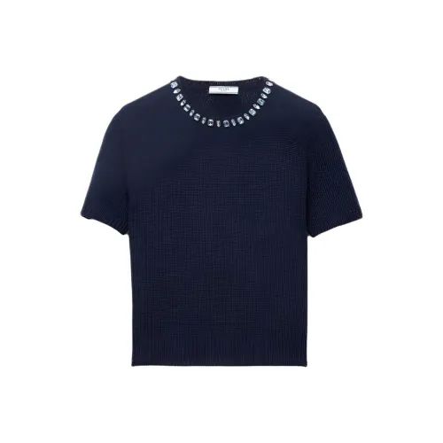 PRADA Темно-синие женские кашемировые свитеры