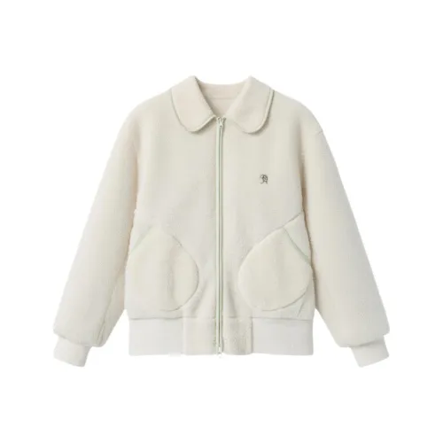 DITB Экрю Женские Бархатные Куртки