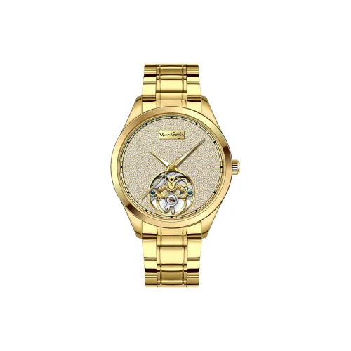 VAN GOGH Мужские наручные часы Механический механизм Ремешок из нержавеющей стали Циферблат из золота