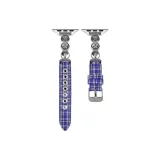 Серебряные пуговицы, темно-синий, клетка