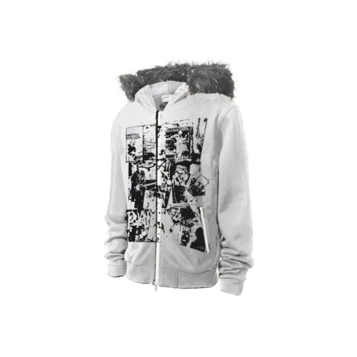 FTTHR Белый Серый Флисовая подкладка Унисекс Свитшоты