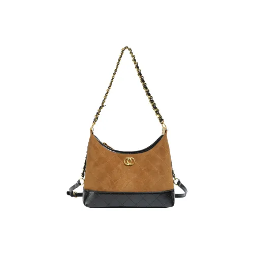 DANCANG ПУ (полиуретан) Сумка через плечо Стандартная Женская Кофейно-коричневый Черный