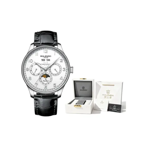 ROLENDO R Pilot Collection Мужские часы Автоматический механический механизм Натуральная кожа Ремень Часы Мужские часы