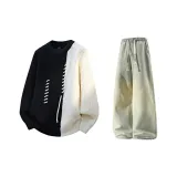 Чёрный + Желтый Грязь Джинсы с Флисовой Подкладкой