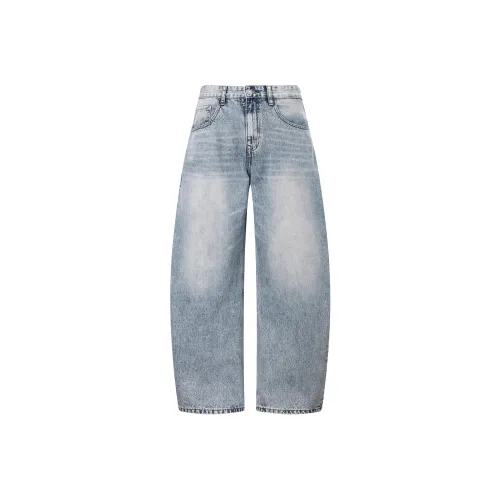 A3G4 Пудрово-синий Унисекс Джинсы