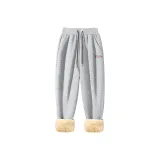 [Улучшенный Sherpa ★Ребристая манжета] Серый (Mb Tipsy Розовый Логотип на штанах)