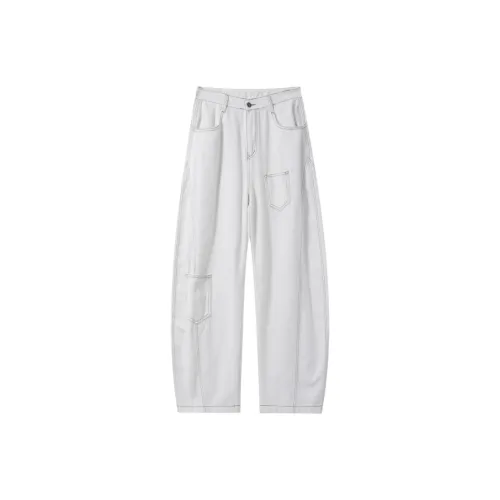 MoYu Белый Унисекс Джинсы