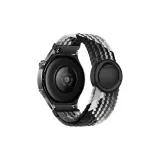 Темный шоколад - Круглый - Магнитная застежка - Ткань - Вязаный ремешок