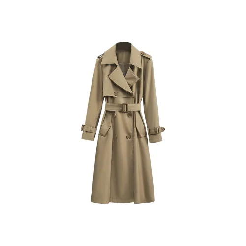 SIBAISHE Хаки Женская тренч-куртка