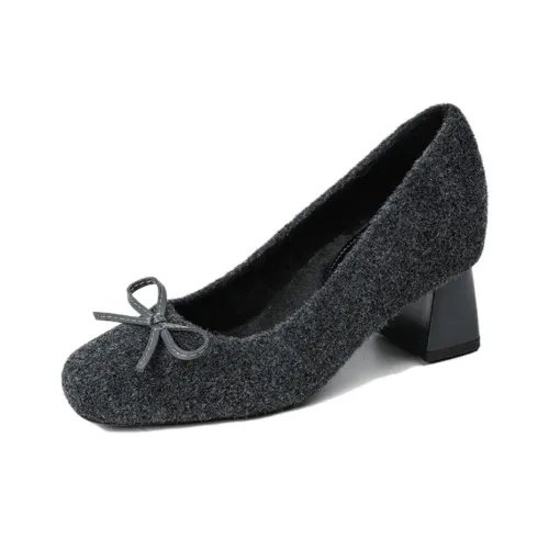 Zubumei Грубый каблук Высокие каблуки 5 см Женские Серый